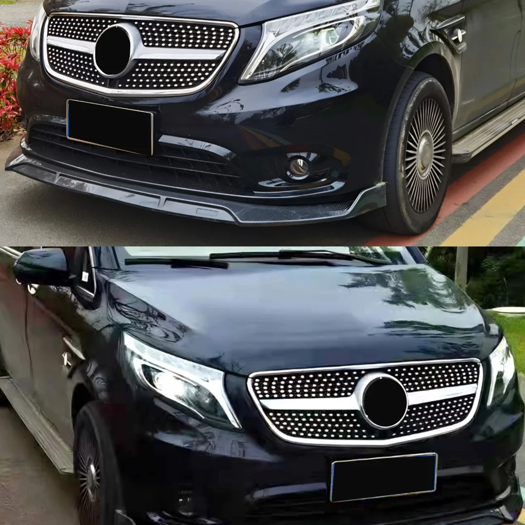 메르세데스 벤츠 비토 W447 2015-2019 GT 스타 스타일 바디 키트용 프론트 범퍼 그릴 인렛 그릴 중간 메쉬 튜닝 액세서리