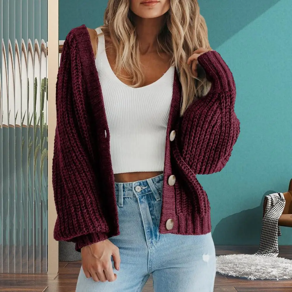 

Women Cardigan Stylish Women's Chunky Knit Cardigan Fall/winter Open Front Sweater with Button Closure Single for Modern