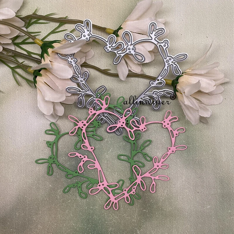 

Flower heart frame Metal Cutting Dies Stencils Die Cut for DIY Scrapbooking Album Paper Card Embossing