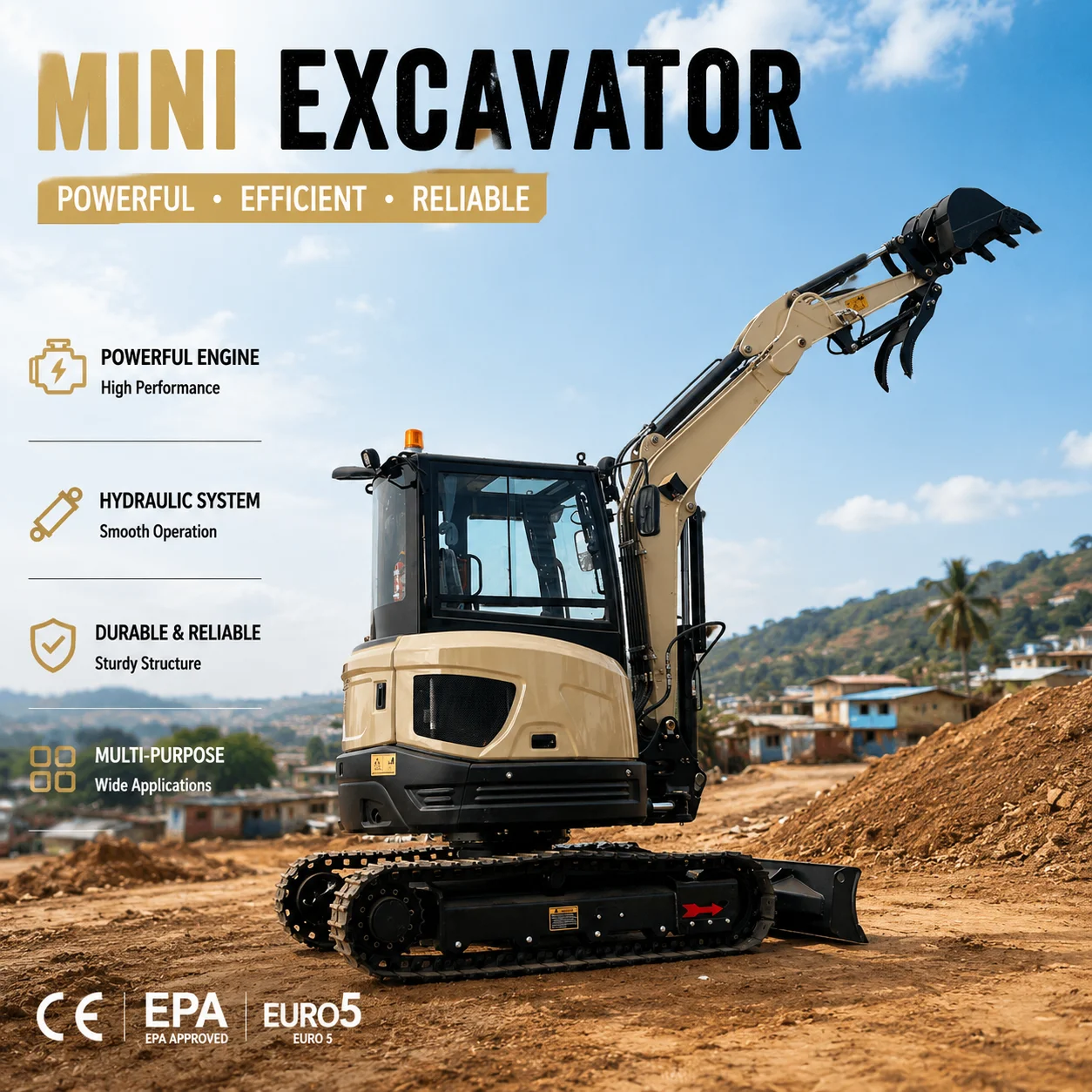 OKW-35U Kompakter Raupenbagger 3,5 Tonnen Hydraulischer Minibagger für Landschaftsbau- und Landwirtschaftsprojekte
