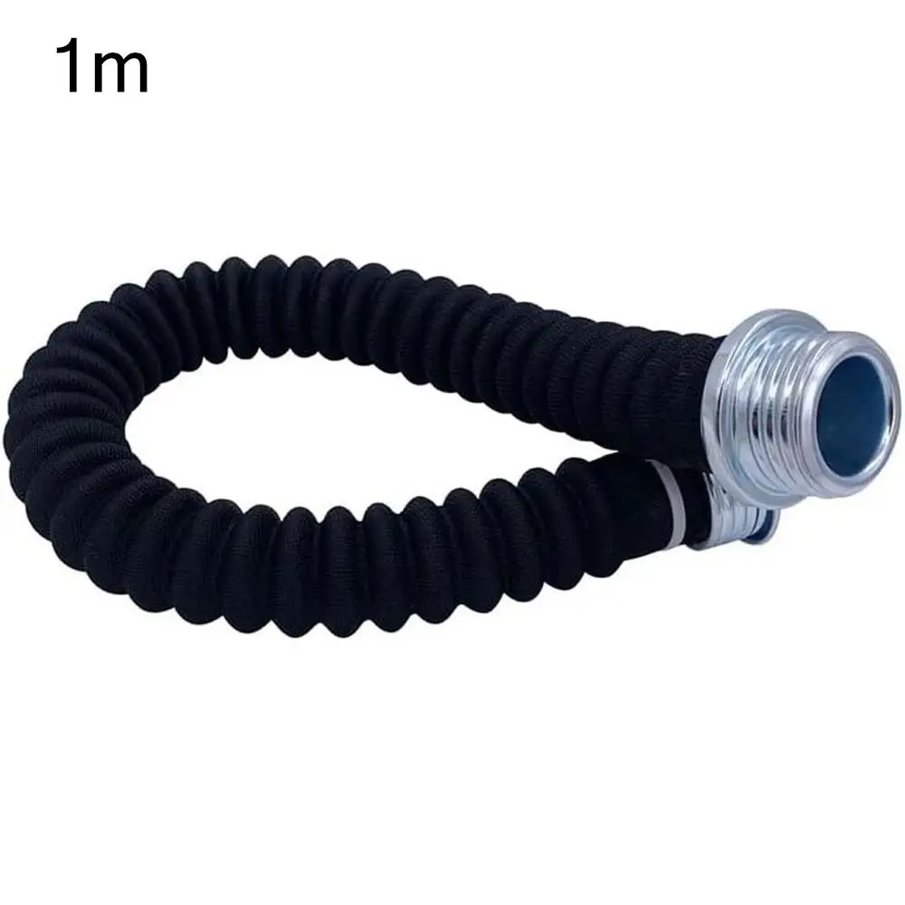 0.5m/1m tubo di collegamento maschera antigas accessori neri respiratore tubo delle vie aeree contenitore filtrante pieghevole tubo in gomma universale