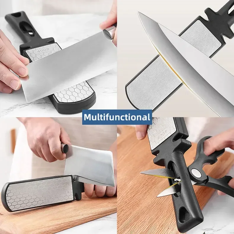 Description Picture 5 of item5 in1 Knife Sharpener Diamond Bars 400/1000 Multi-Tool Kitchen Knives Tungsten Steel Ceramic Grinding Double-Sided Whetstone