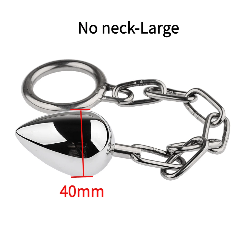 Metal Anal Plug With Chain On C-Ring