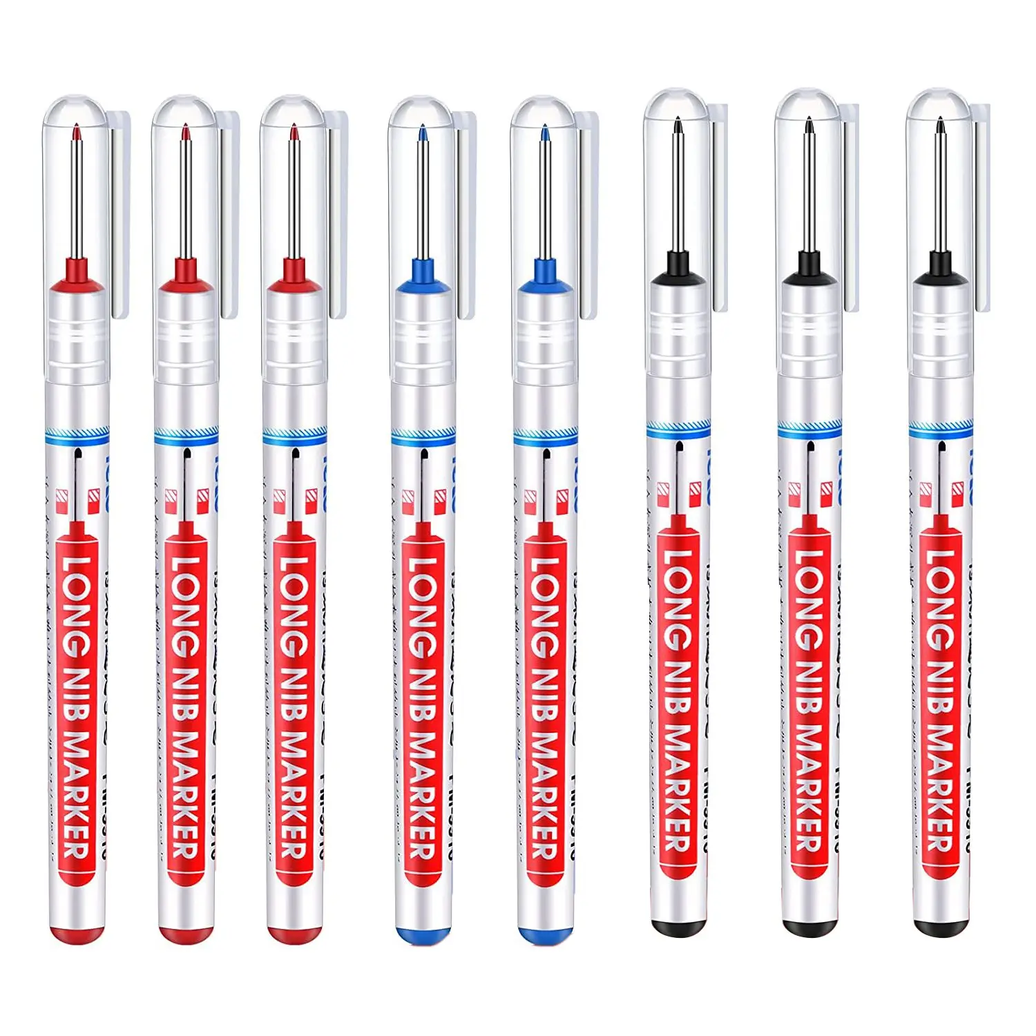 

8 Multi-Purpose Deep Hole Marker Pens Long Nosed Marker Deep Drill Hole Long Nib Scriber Carpentry Colorful Marker Pen