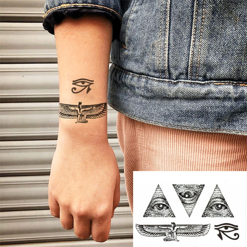 

Waterproof Temporary Tattoo Sticker Ancient Egypt Eye Totem Tatto Stickers Flash Tatoo Fake Tattoos for Men Women 10.5*6cm