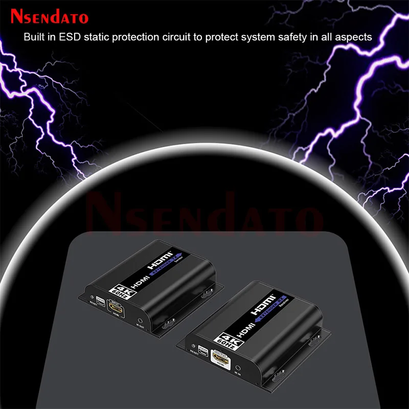 LKV483 4K@60Hz 120M HDM Extender over IP Cat 5/5E/6 HDMI Video Audio Transmitter and Receiver Kit With IR Romote for PC TV Box