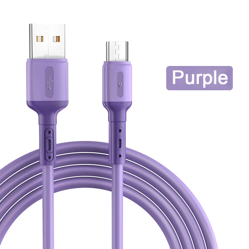 Micro USB Cable 3A Fast Charging Liquid Soft Silicone Cable For Samsung S6 Xiaomi Huawei Android Mobile Phone Data Cord images - 6