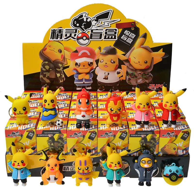 24 Stück/Set Pokemon Pikachu Blind Box Actionfigur Modellpuppe Schlüsselanhänger Anhänger Dekoratives Spielzeug für Kinder Weihnachtsgeschenk – Detail 3