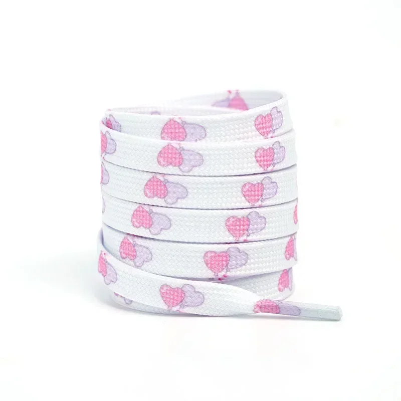 Romantic Pink Heart Shoelaces for Valentine's Day Sneakers