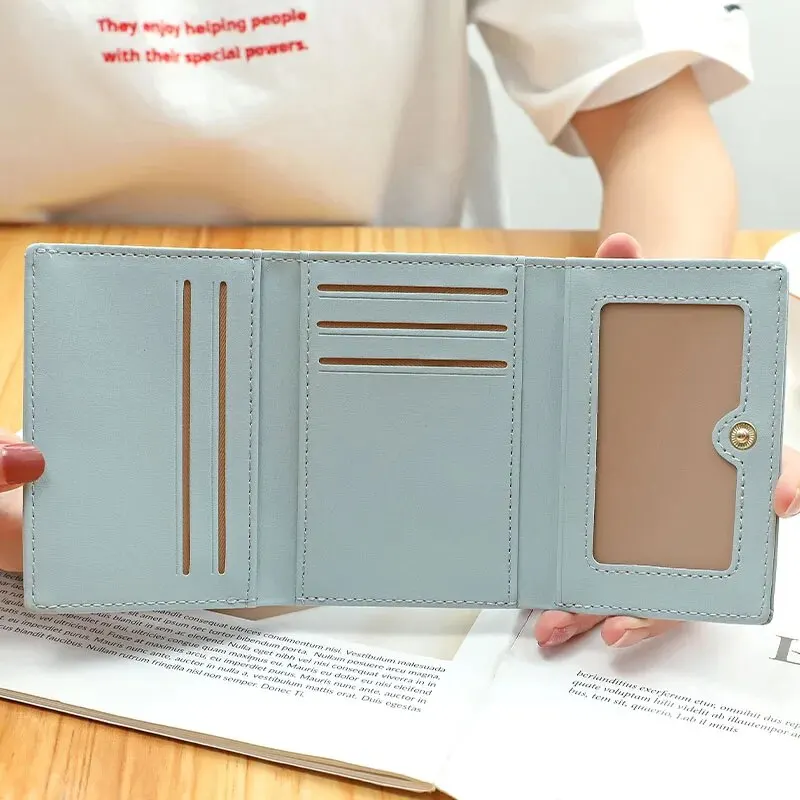 Women Wallet Short Cute Small with Hasp ID Bank Card Holder Coin Purse for Student Girl