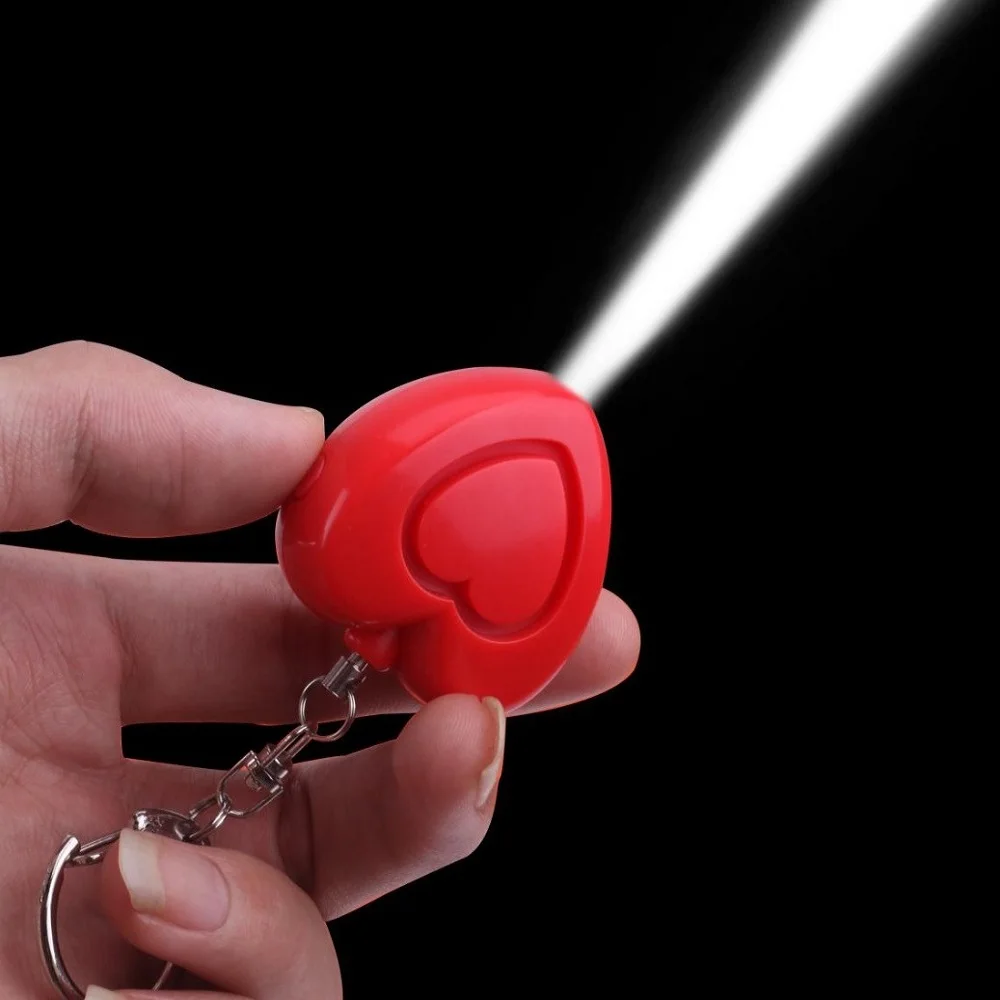 Security Defense Alarm Keychain Self Defense Emergency Safety Heart Shape Personal Security for Older Women