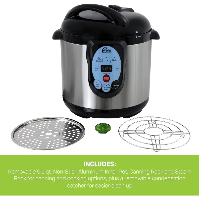 CAREY DPC-9SS Smart Electric Pressure Cooker and Canner, Stainless Steel, 9.5 Qt