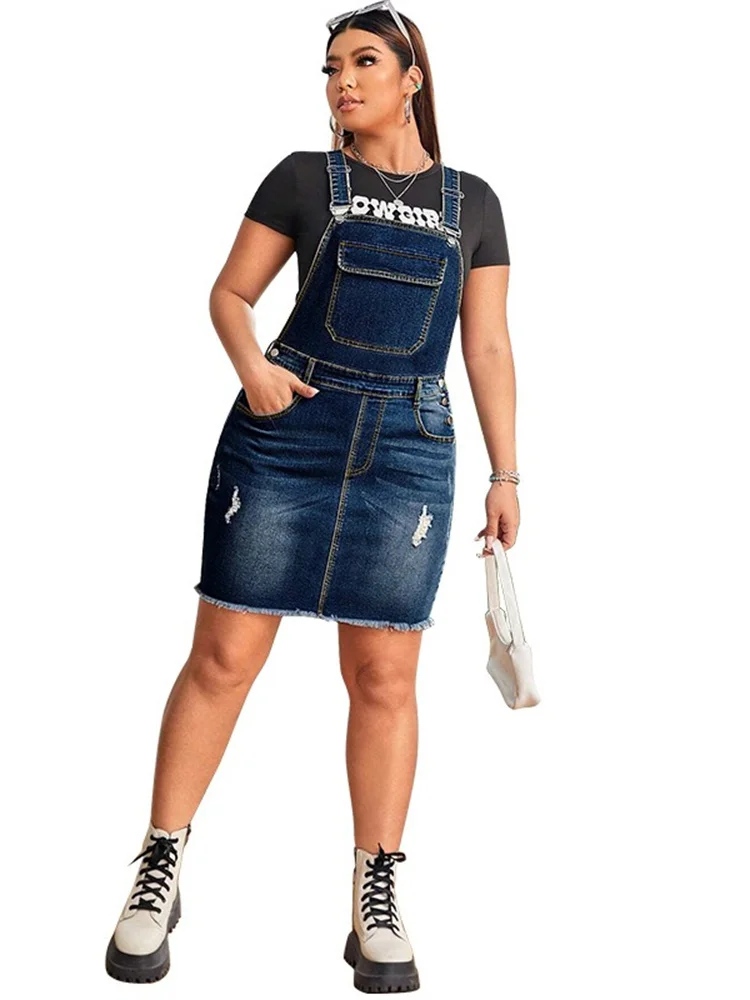 Wmstar Denim Dresses for Women Wholesale Casual Loose Pockets Fashion Streetwear New in Summer and Fall Women Clothing 2025