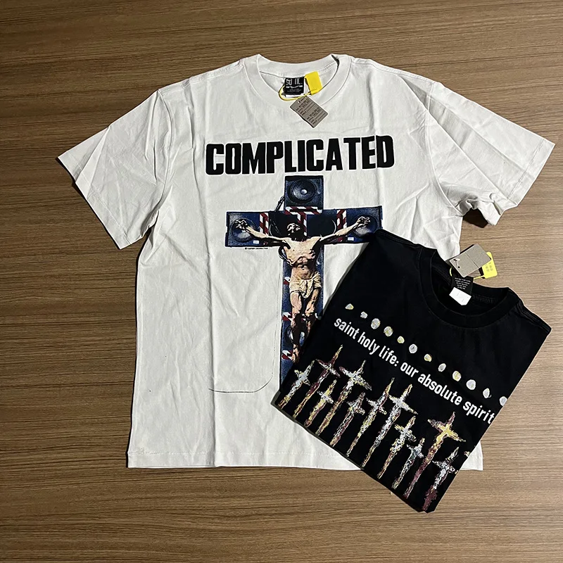 

Футболка Saint Michael Top, летняя свободная футболка с коротким рукавом для мужчин и женщин в американском стиле, новое поступление
