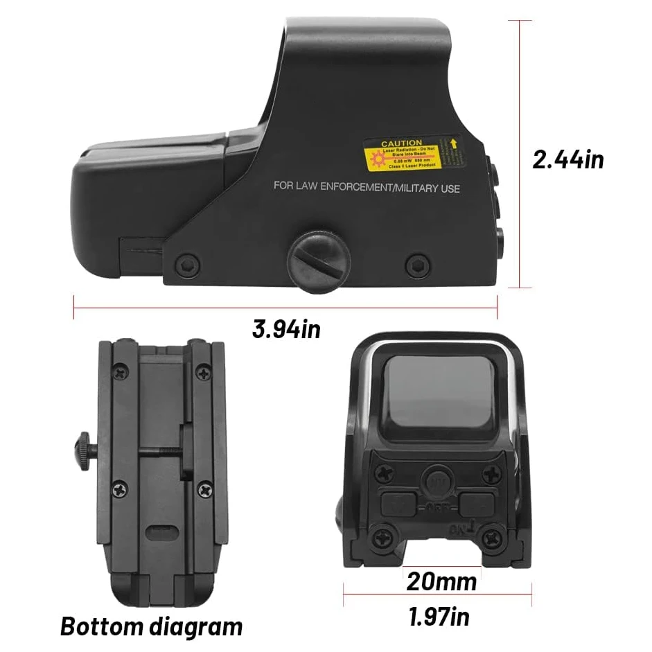 551 Red Green Dot Holographic Sight Scope Tactical Hunting Optical Collimator Sight Riflescope 20mm Mount Gun Accessories