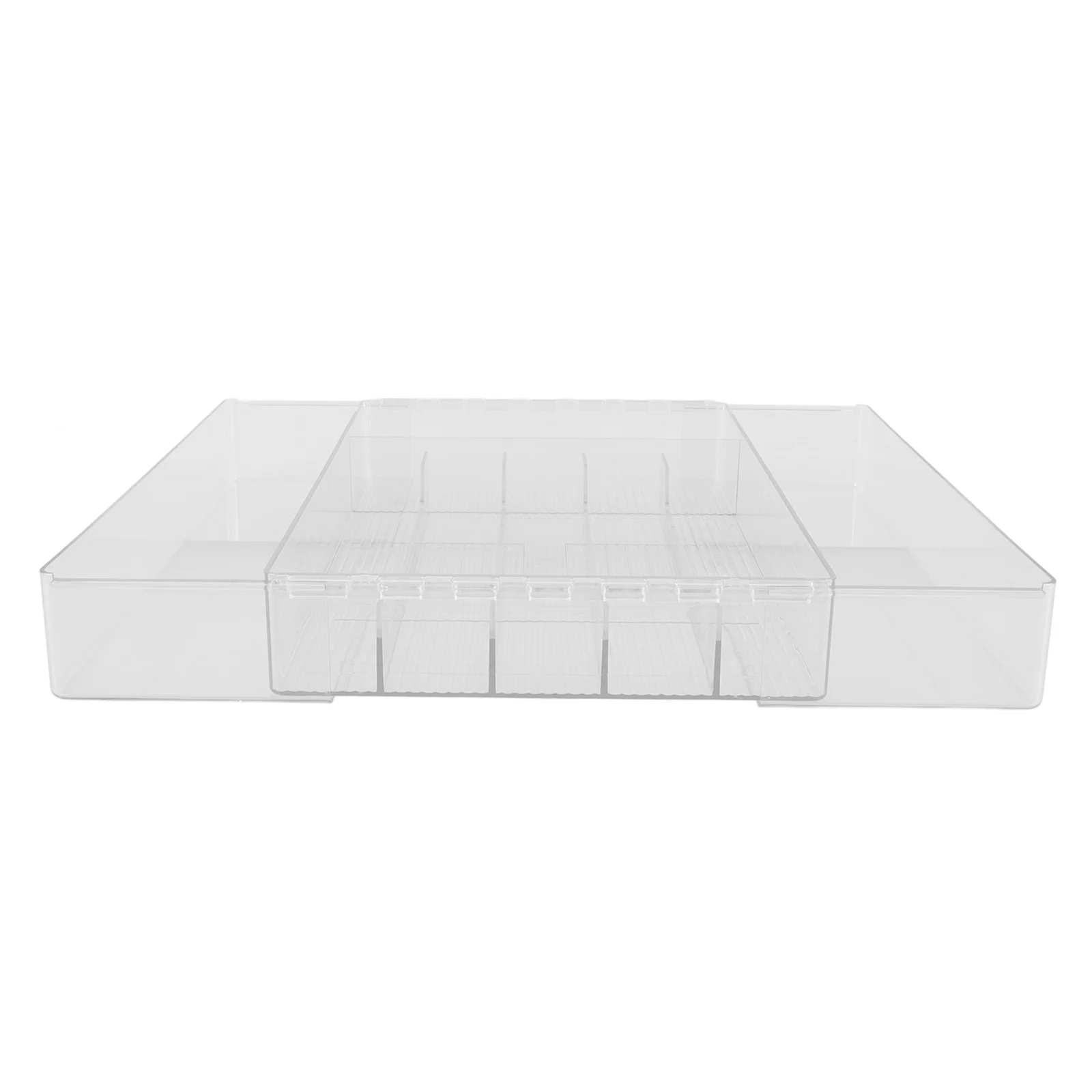 Expandable Cutlery Tray 5 Compartments Silverware ganizer for Drawer Kitchen Utensil Storage Acrylic Multi Use Stretchable Tidy 3