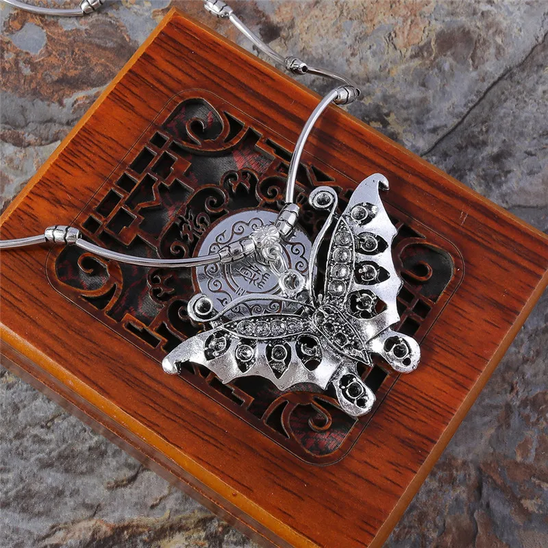 Aihua Böhmische Türkis-Halskette für Damen, großer Statement-Schmuck, Retro-Königlicher Party-Schmuck, Halskette und Anhänger, Zubehör – Detail 1