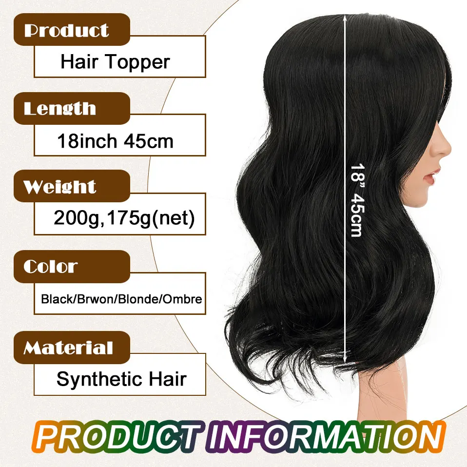 Hair Toppers Snoilite Synthetic Long Wavy Curl Hair Pieces