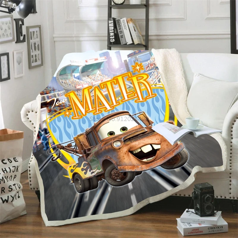 Mater Cars Cartoon 3d Plush Blanket Lightning McQueen 95 Flannel Throw  Blanket Disney Cars Two Layer Soft Sherpa Fleece Blanket - AliExpress