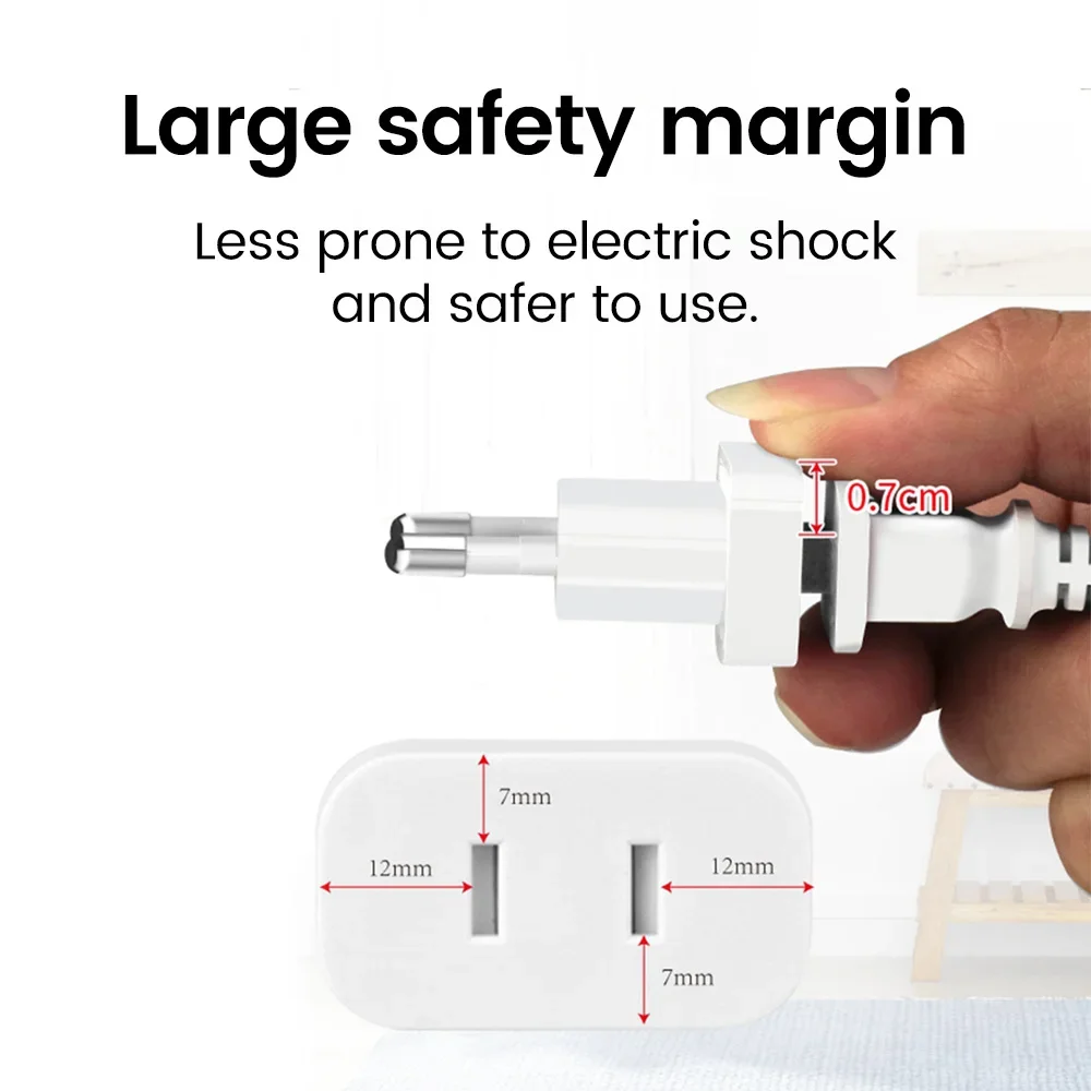 4.0mm/4.8mm Power Plug Adapter US To EU Euro Europe Plug Converter Travel Adapter China CN to EU Electrical Socket 1PCS