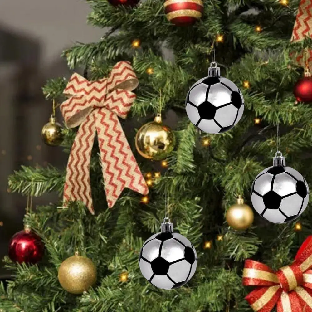 Christmas Ball Ornaments Four Sports Football Basketball Rugby Baseball Hanging Ornament Christmas Tree Pendant New Year Decor