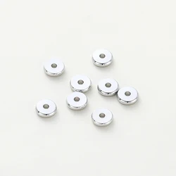 Gold Color Plated Brass Round Spacer Beads for DIY Jewelry (50 Pieces) (Platinum)