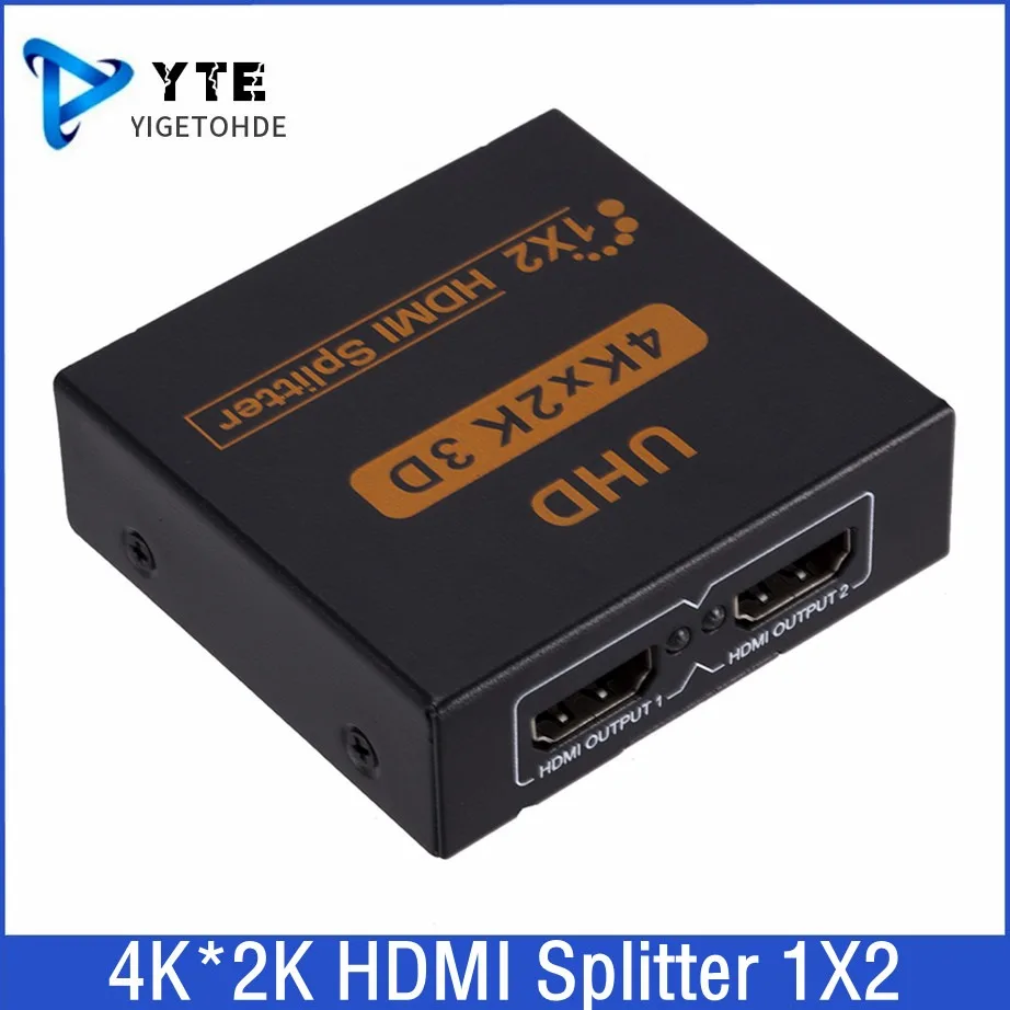 

4K*2K 3D 1 In 2 Out HDMI-compatible UHD Splitter 1X2 HDMI-compatible Signal Amplifier Multiple Display For PC HDTV DVD PS3 Xbox