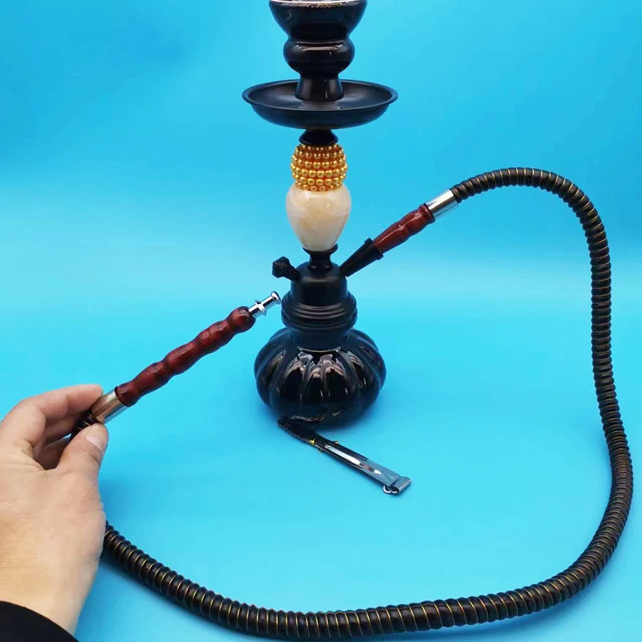Arabia Hookah Set Small Single Tube Shisha Glass Bottle Ceramic Bowl Hose Pipe Hookah Accessories Birthday Gift