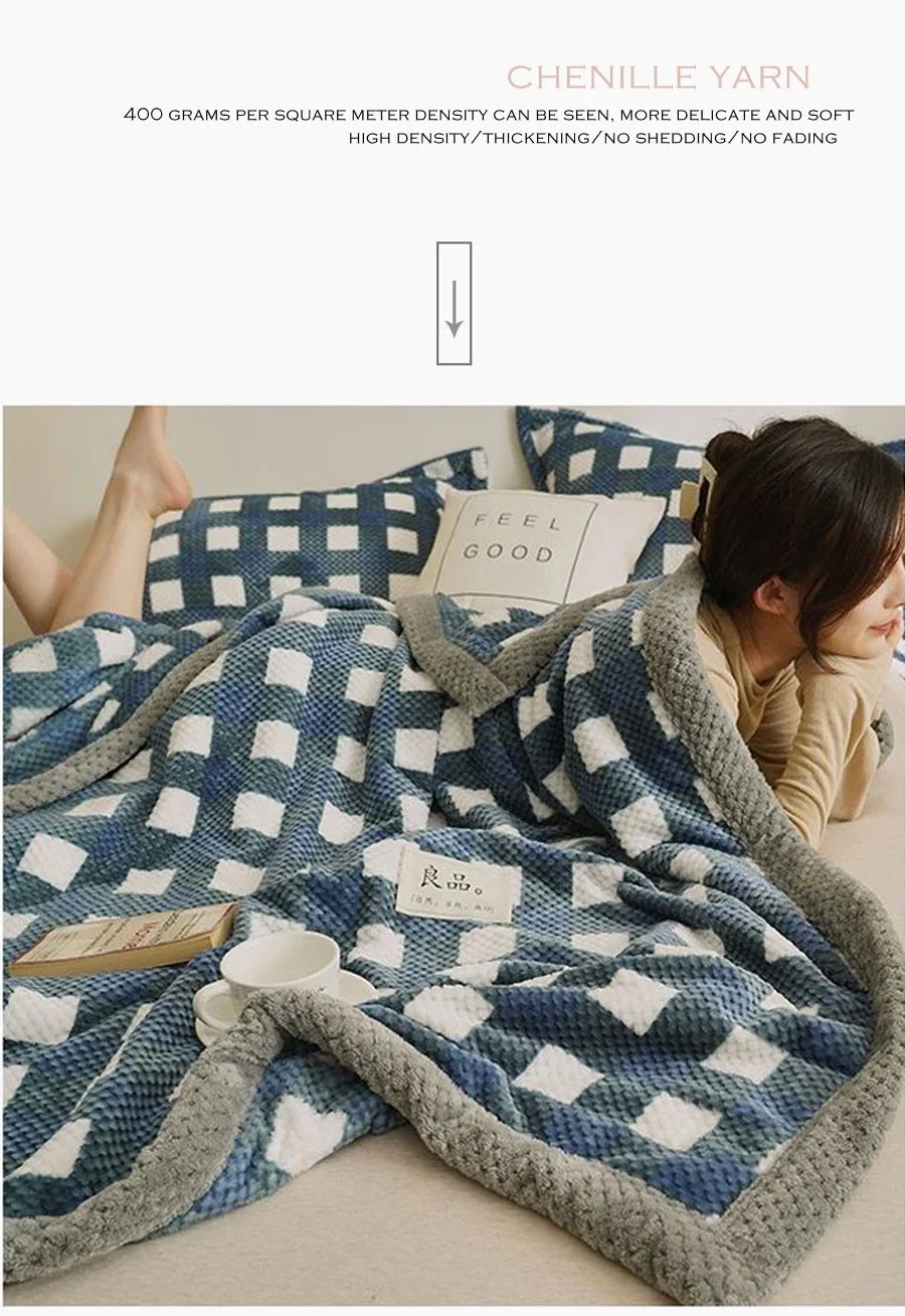Wasart warmes Chenille Garn gestrickte Wärme decke für Winter Erwachsene Baby häkeln handgemachte Strick decke Tages decke auf dem Bett – Detail 4