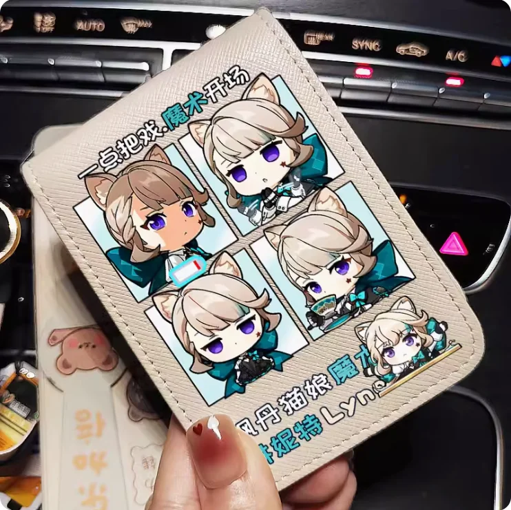 Anime Genshin Impact Lynette Fashion Wallet PU Purse Card Cash Holder Bag Cosplay Gift B292