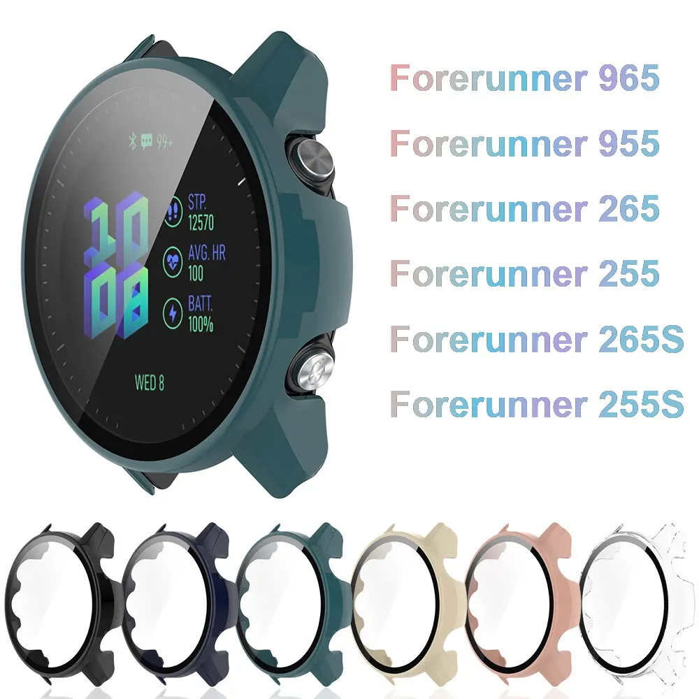 Garmin Forerunner 965 955 265 255 265S 255S 전체 화면 보호 쉘/W 강화 필름용 PC 시계 보호 케이스 커버