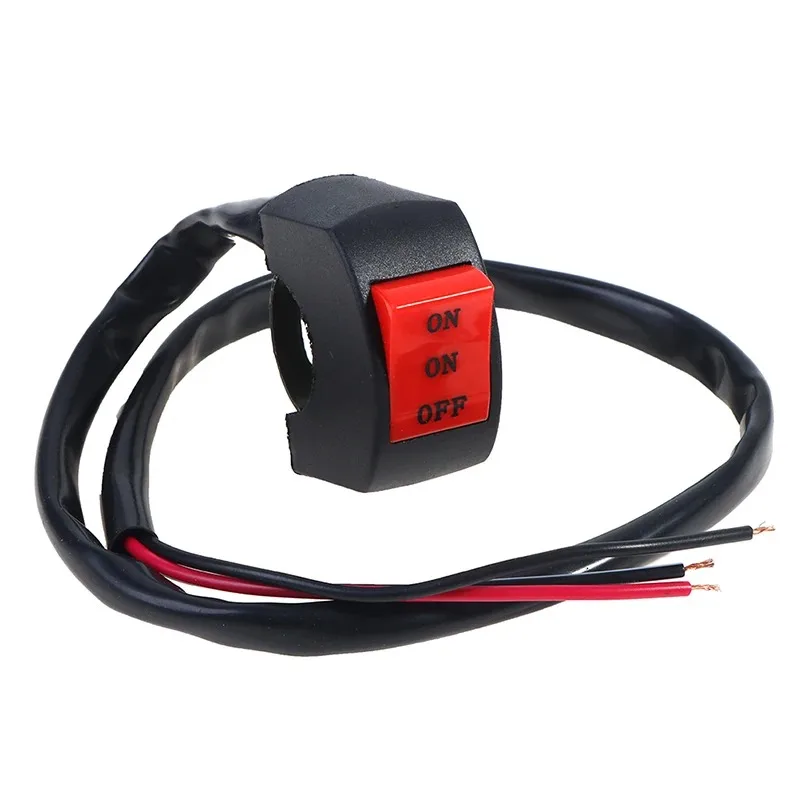 Motorcycle Handlebar Switch LED Headlight Switches Far Near Three Line Driving Light Motorbike Button