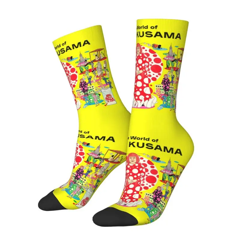 

Kawaii Men's The World Of Yayoi Kusama Dress Socks Unisex Comfortable Warm 3D Print Japanese Artist Crew Socks