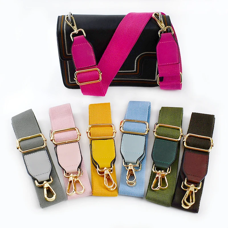 1Pc Deepeel 3.8cm Canvas Cotton Bag Shoulder Strap 80-130cm Adjust Webbing Handbag Crossbody Replacement Bags Straps Accessory