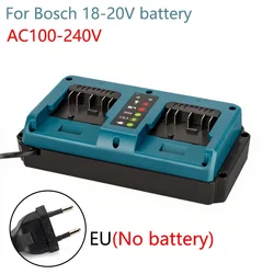 Universal Dual - Port Rapid Charger for 18V/20V Li - ion Batteries with Multiple Plug Options (EU Plug)