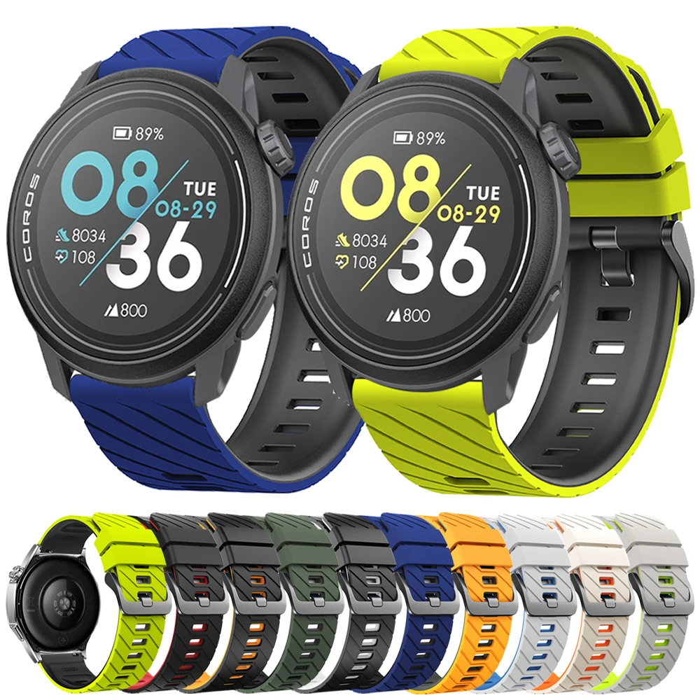 Breathable Sports Silicone Watch Strap – Soft 22mm Bracelet Replacement
