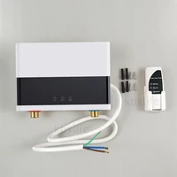 Pemanas Air listrik ติดผนังห้องน้ำห้องครัวเครื่องทำน้ำอุ่น110V/220V พร้อมรีโมทควบคุมหน้าจอแสดงผลอุณหภูมิ LCD 5