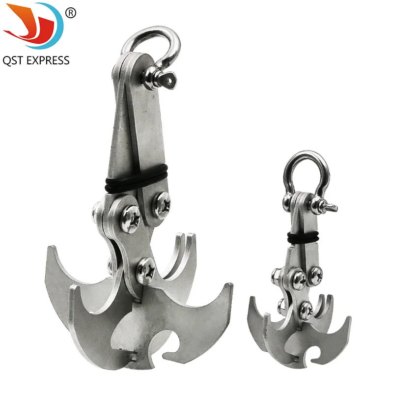 

Folding Gravity Grab Hook Outdoor Rock Climbing Rescue Claw Survival Mountaineering Tool Multifunctional Stainless Steel/Iron