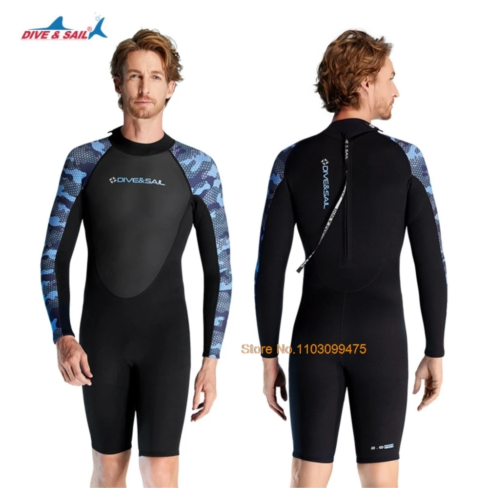 

Neoprene 2mm Men Wetsuit Surf One-Piece Suit Kitesurf Scuba Summer Diving Suit Comfortable Swimwear Freediving Athletic Swimsuit