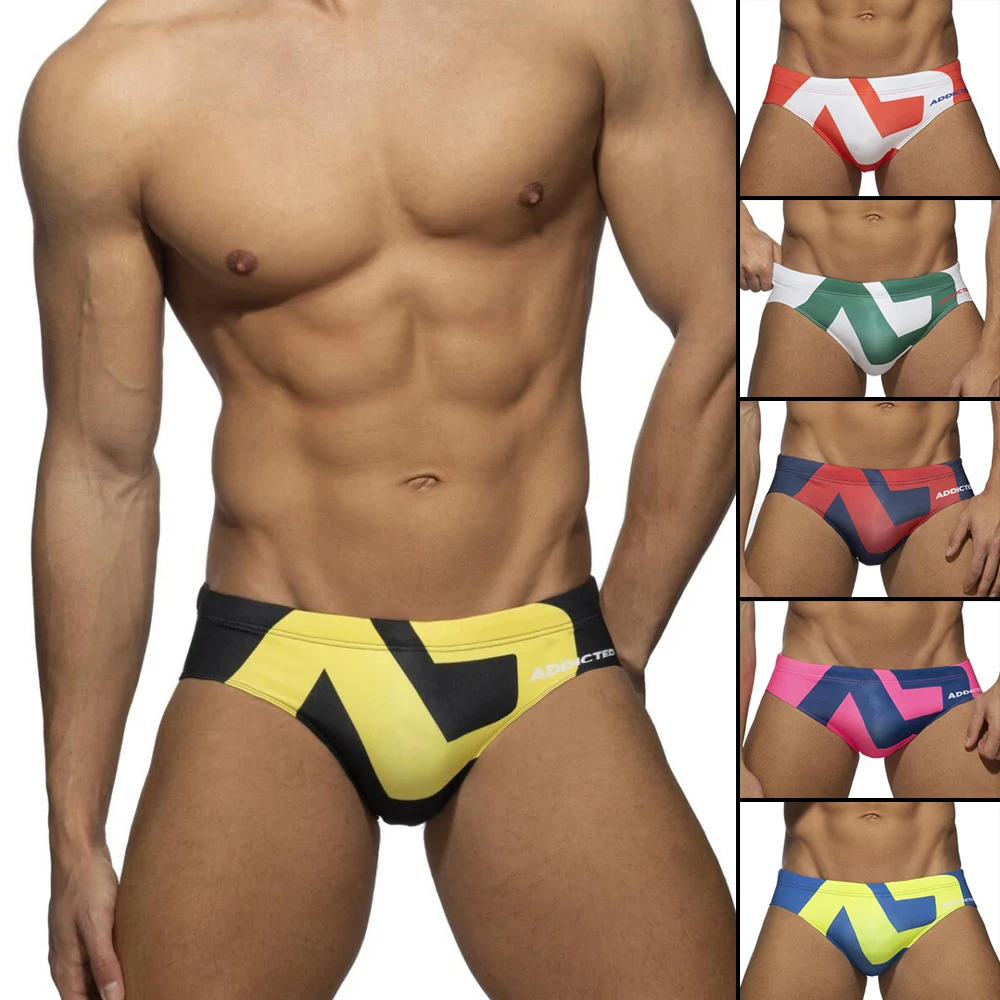 

New With Push Pad Men Sexy Summer Swimsuit Briefs Low Waist Bathing Suit Bulge Beach Wear Fashion Short Sport Homme Swim Bikini