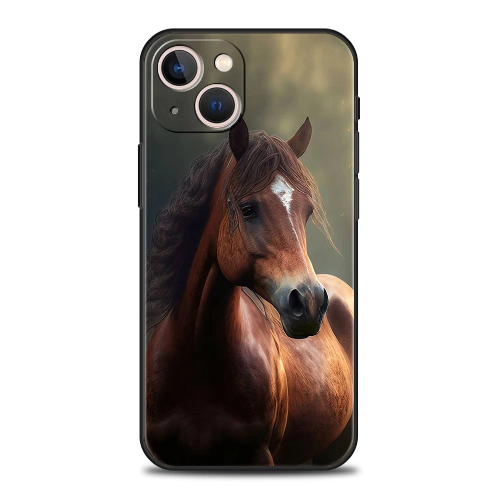 Elegant Horse Design Silicone Phone Case - Soft and Durable Shell Cover