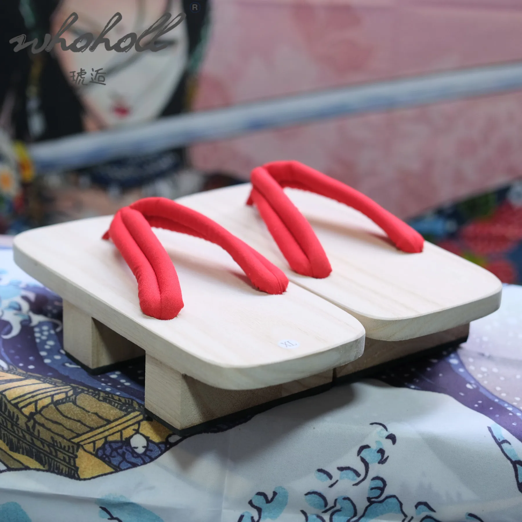 Thick Platform Two-teeth Geta Man Women Slippers Japanese Wood Geta Anime Coplay Costumes Shoes cosplay shoes