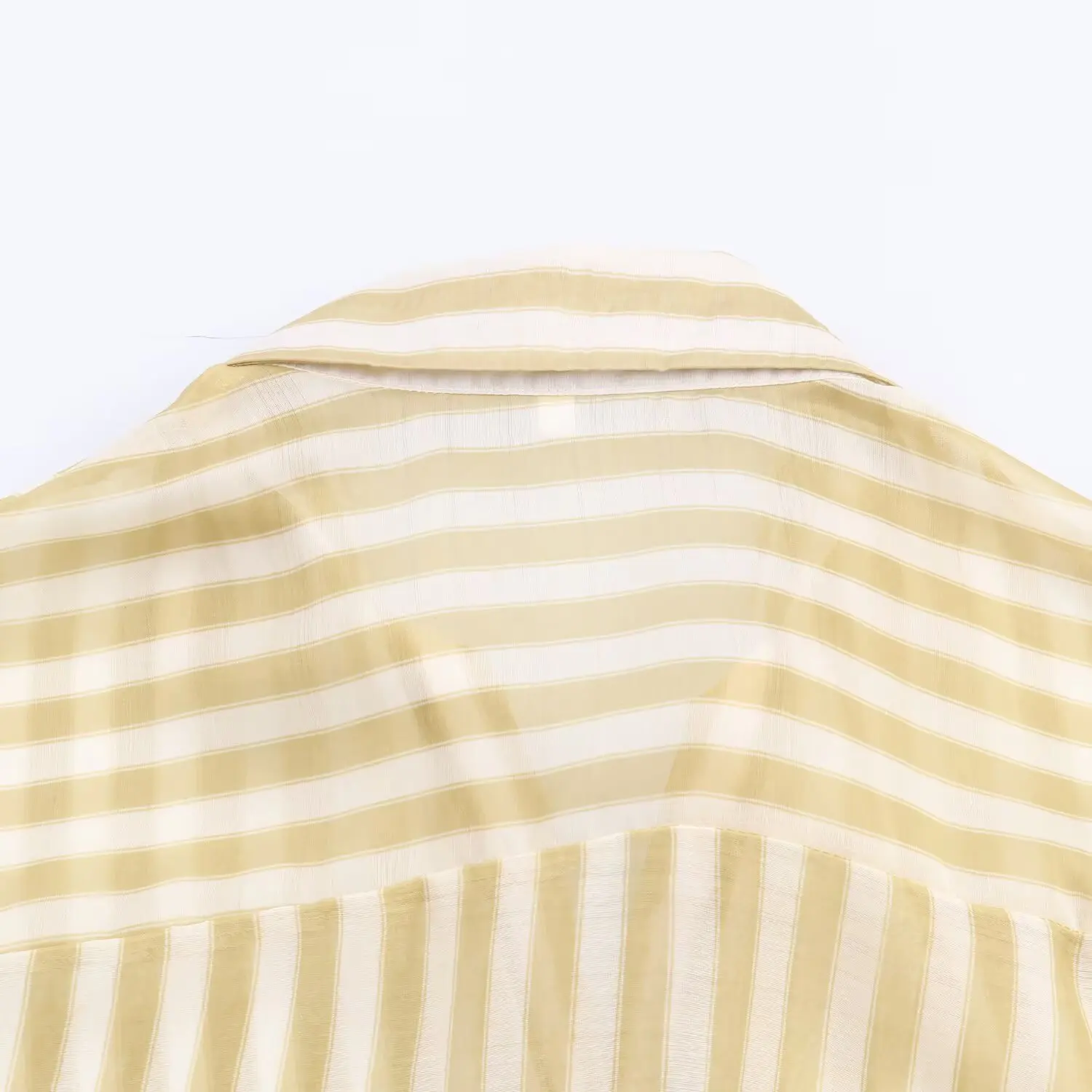 Women's Autumn New Loose Yellow Striped Shirt Turn-Down Collar Single Breasted Commuting Casual Versatile Female Shirt Streetwea