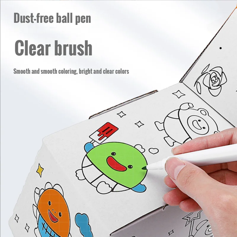 3D DIY handmade cardboard, creative cardboard, animals, graffiti, kindergarten models, cardboard toys, coloring, lions, 4