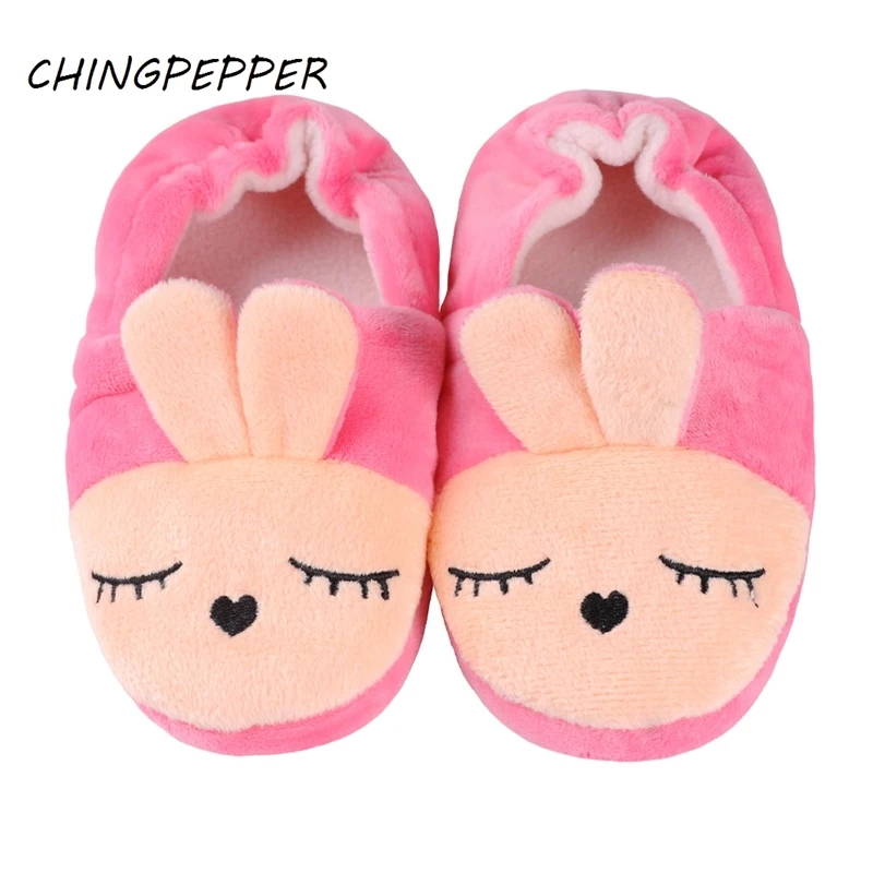 

Fashion Toddler Girl Slippers for Winter Plush Warm Cartoon Bunny Children Home Shoes Little Kid House Indoor Footwear Baby Item