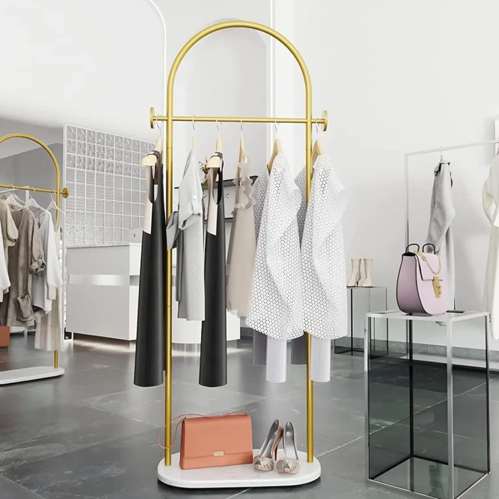 

Gold Garment Rack, Modern Coat Racks Freestanding for Hanging Clothes Heavy-duty Clothing Rack with Marble Base