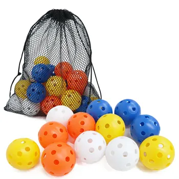 골프 연습 공 공기 흐름 중공 플라스틱 골프 공, 41mm 값 12/24 팩, 드라이빙 레인지 뒤뜰 야외 스윙 훈련용