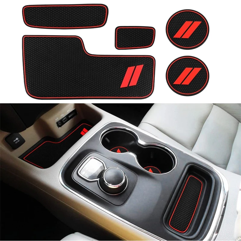 5pcs Car Cup Holder Mat Insert Coaster Antislip Pad For Dodge Durango