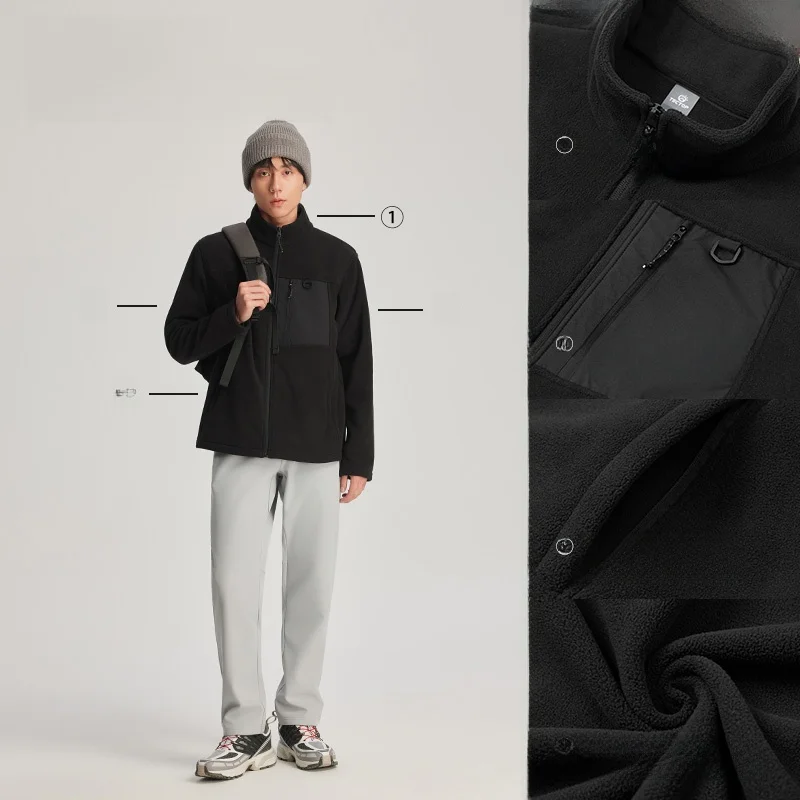방수 방풍 방한 두꺼운 남성용 가을 겨울 등산 야외 칼라 후드 코튼 안감 기모 따뜻한 방전 방지 플리스 가디건 재킷 외투 코튼 안감