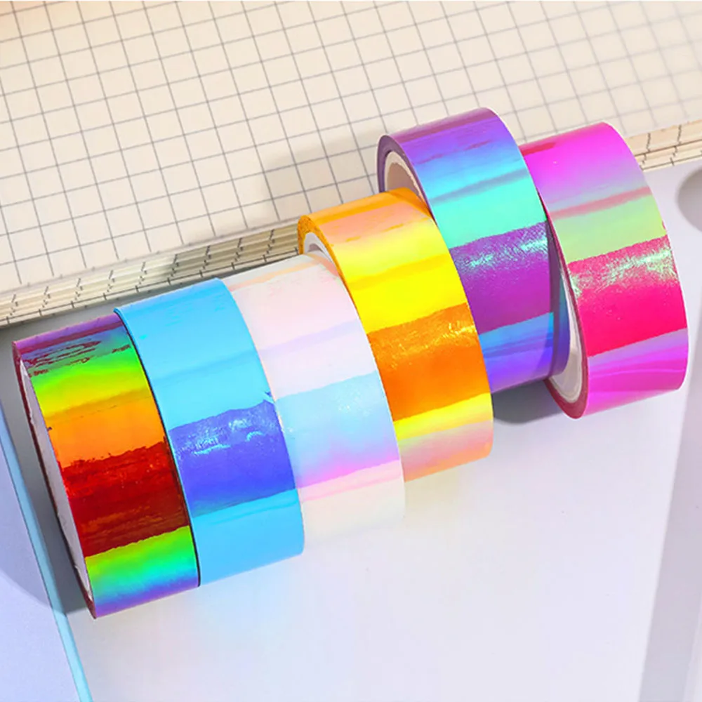 5m Laser Glitter Washi Tape Decorative Adhesive Graffiti Masking Scrapbooking Girls Album Label Stationery Stickers Photo Diary